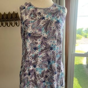 J. Jill Purple and Blue Floral Tank Top